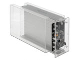 Delock Externes Dual Gehäuse für 2 x 3.5″ SATA HDD mit USB Type-C™ Buchse transparent - werkzeugfrei