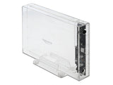 Delock Externes Gehäuse für 3.5″ SATA HDD mit USB Type-C™ Buchse transparent - werkzeugfrei