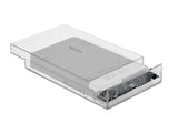 Delock Externes Gehäuse für 3.5″ SATA HDD mit USB Type-C™ Buchse transparent - werkzeugfrei