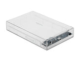Delock Externes Gehäuse für 3.5″ SATA HDD mit USB Type-C™ Buchse transparent - werkzeugfrei