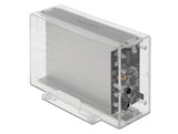 Delock Externes Dual Gehäuse für 2 x 3.5″ SATA HDD mit USB Type-C™ Buchse transparent - werkzeugfrei