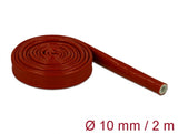 Delock Feuerfester Schutzschlauch silikonbeschichtet 2 m x 10 mm rot