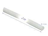 Delock Schutzschlauch Glasfasergeflecht 2 m x 2 mm weiß