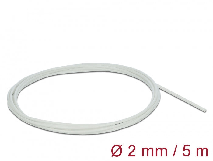 Delock Schutzschlauch Glasfasergeflecht 5 m x 2 mm weiß