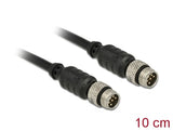 Delock M8 Sensor- / Aktorverlängerungskabel 6 Pin Stecker zu 6 Pin Stecker wasserdicht 10 cm