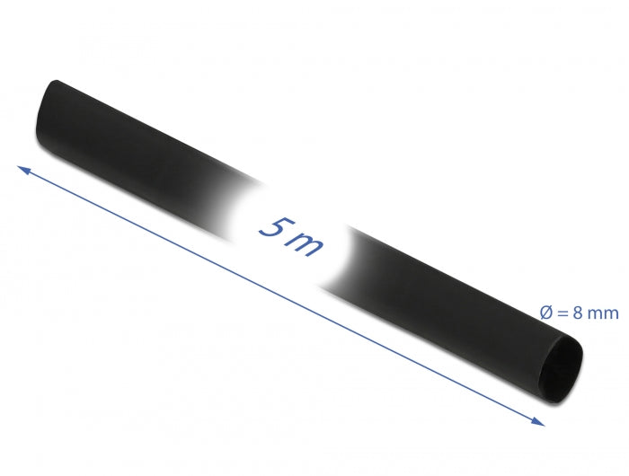 Delock Schrumpfschlauch 5 m x 8 mm schwarz