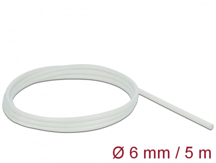 Delock Schutzschlauch Glasfasergeflecht 5 m x 6 mm weiß