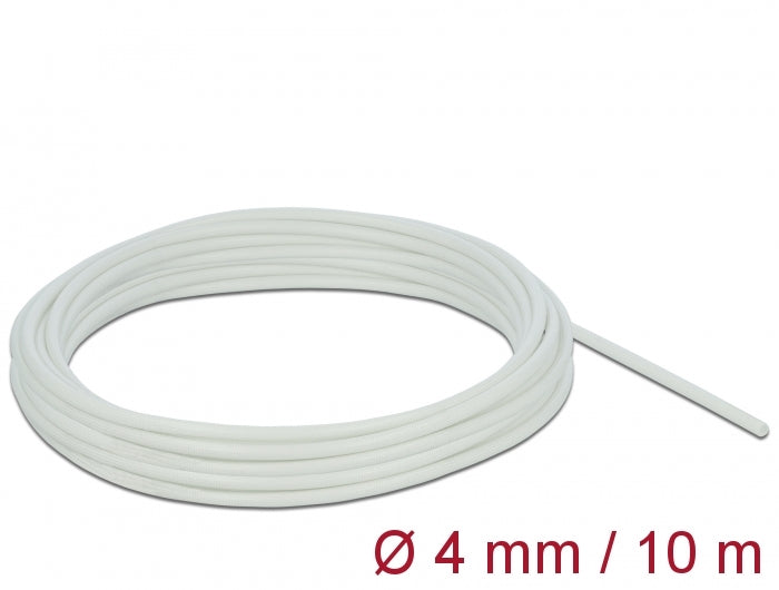 Delock Schutzschlauch Glasfasergeflecht 10 m x 4 mm weiß