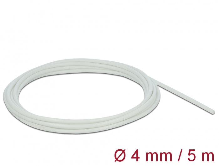 Delock Schutzschlauch Glasfasergeflecht 5 m x 4 mm weiß