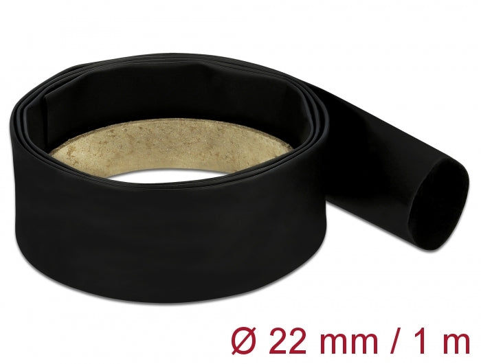 Delock Schrumpfschlauch 1 m x 22 mm schwarz