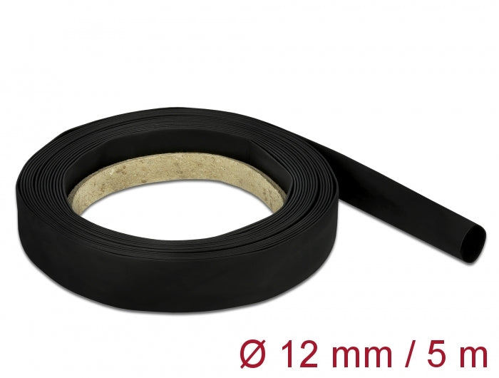 Delock Schrumpfschlauch 5 m x 12 mm schwarz