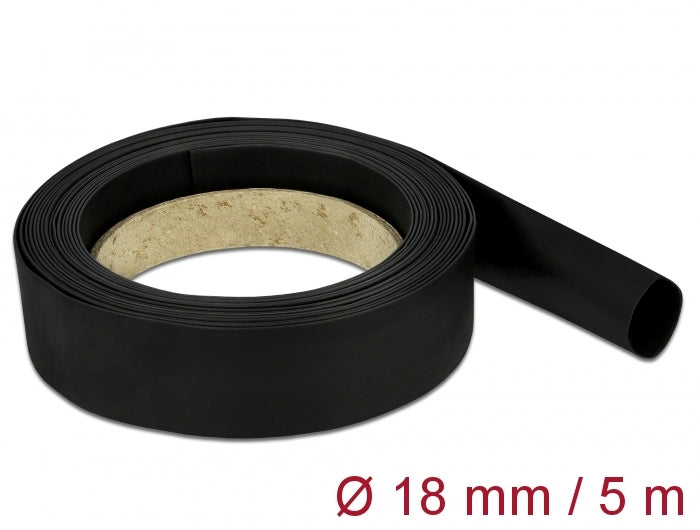 Delock Schrumpfschlauch 5 m x 18 mm schwarz