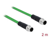 Delock Netzwerkkabel M12 D-kodiert 4 Pin Stecker zu Stecker TPU 2 m