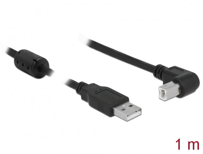 Delock Kabel USB 2.0 Typ-A Stecker > USB 2.0 Typ-B Stecker gewinkelt 1 m schwarz