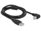 Delock Kabel USB 2.0 Typ-A Stecker > USB 2.0 Typ-B Stecker gewinkelt 1 m schwarz