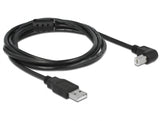 Delock Kabel USB 2.0 Typ-A Stecker > USB 2.0 Typ-B Stecker gewinkelt 2 m schwarz
