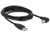 Delock Kabel USB 2.0 Typ-A Stecker > USB 2.0 Typ-B Stecker gewinkelt 3 m schwarz