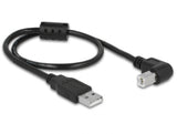 Delock Kabel USB 2.0 Typ-A Stecker > USB 2.0 Typ-B Stecker gewinkelt 0,5 m schwarz