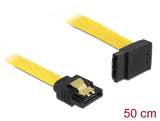 Delock SATA 6 Gb/s Kabel gerade auf oben gewinkelt 50 cm gelb