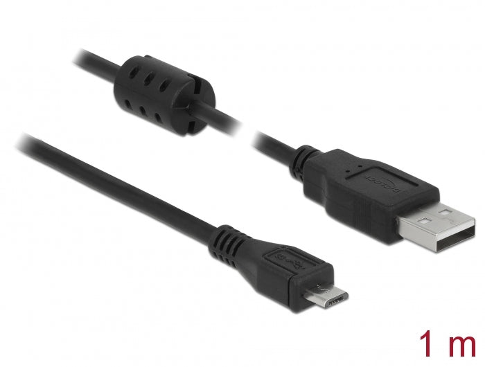 Delock Kabel USB 2.0 Typ-A Stecker > USB 2.0 Micro-B Stecker 1,0 m schwarz