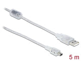 Delock Kabel USB 2.0 Typ-A Stecker > USB 2.0 Mini-B Stecker 5 m transparent