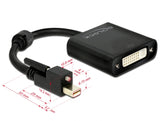 Delock Adapter mini DisplayPort 1.2 Stecker mit Schraube > DVI Buchse 4K Aktiv schwarz