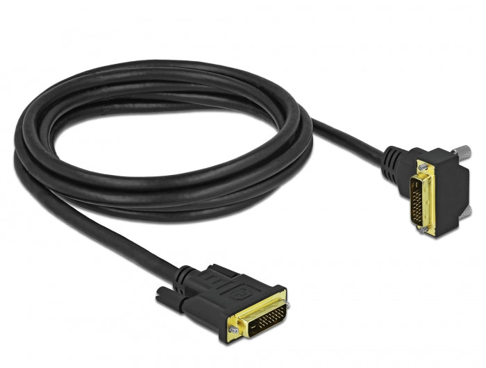 Delock DVI Kabel 24+1 Stecker zu 24+1 Stecker gewinkelt 2 m