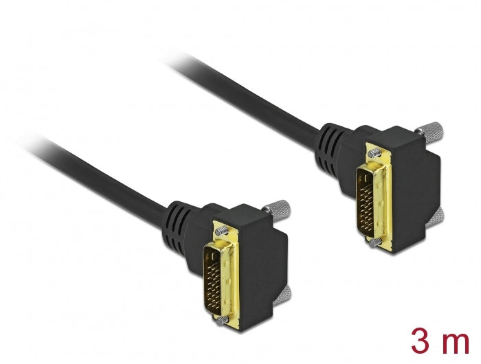 Delock DVI Kabel 18+1 Stecker gewinkelt zu 18+1 Stecker gewinkelt 3 m