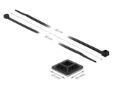 Delock Befestigungssockel 25 x 25 mm mit Kabelbinder L 300 x B 4,8 mm schwarz