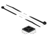 Delock Befestigungssockel 28 x 28 mm mit Kabelbinder L 300 x B 3,4 mm schwarz