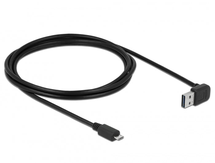 Delock Kabel EASY-USB 2.0 Typ-A Stecker gewinkelt oben / unten > USB 2.0 Typ Micro-B Stecker 2 m