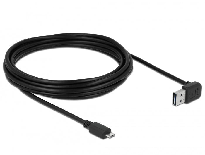 Delock Kabel EASY-USB 2.0 Typ-A Stecker gewinkelt oben / unten > USB 2.0 Typ Micro-B Stecker 5 m