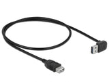 Delock Verlängerungskabel EASY-USB 2.0 Typ-A Stecker gewinkelt oben / unten > USB 2.0 Typ-A Buchse schwarz 0,5 m