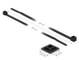 Delock Befestigungssockel 20 x 20 mm mit Kabelbinder L 200 x B 2,5 mm schwarz