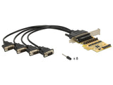 Delock PCI Express x1 Karte zu 4 x Seriell mit Spannungsversorgung