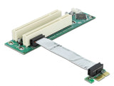 Delock Riser Karte PCI Express x1 > 2 x PCI mit flexiblem Kabel 9 cm links gerichtet