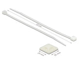 Delock Befestigungssockel 25 x 25 mm mit Kabelbinder L 150 x B 3,6 mm weiß