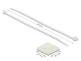 Delock Befestigungssockel 30 x 30 mm mit Kabelbinder L 200 x B 4,8 mm weiß
