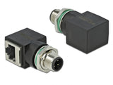 Delock Netzwerkadapter M12 D-kodiert 4 Pin Stecker zu RJ45 Buchse