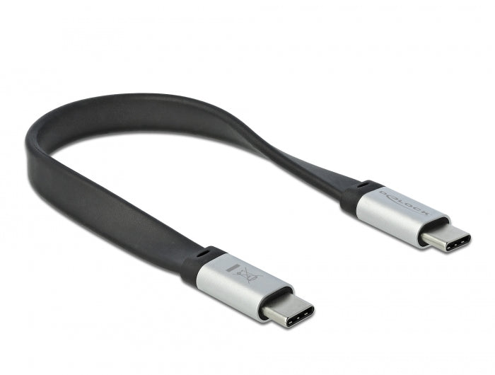Delock USB 10 Gbps FPC Flachbandkabel USB Type-C™ zu USB Type-C™ 22 cm PD 3 A E-Marker