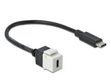 Delock Keystone Modul USB 5 Gbps Type-C™ Buchse zu USB Type-C™ Stecker mit Kabel 25 cm