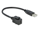 Delock Keystone Modul USB 2.0 C Buchse > USB 2.0 A Stecker mit Kabel