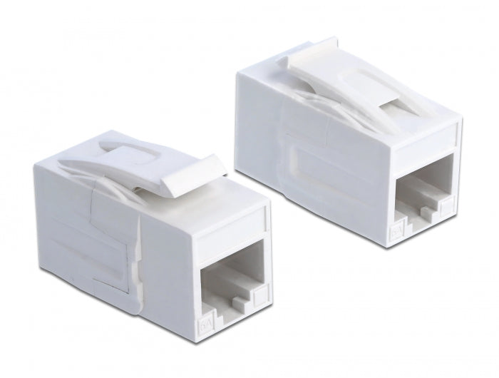Delock Keystone Modul RJ45 Buchse > RJ45 Buchse Cat.6A UTP weiß