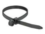 Delock Kabelbinder mit Befestigungsöse L 300 x B 7,6 mm schwarz 10 Stück