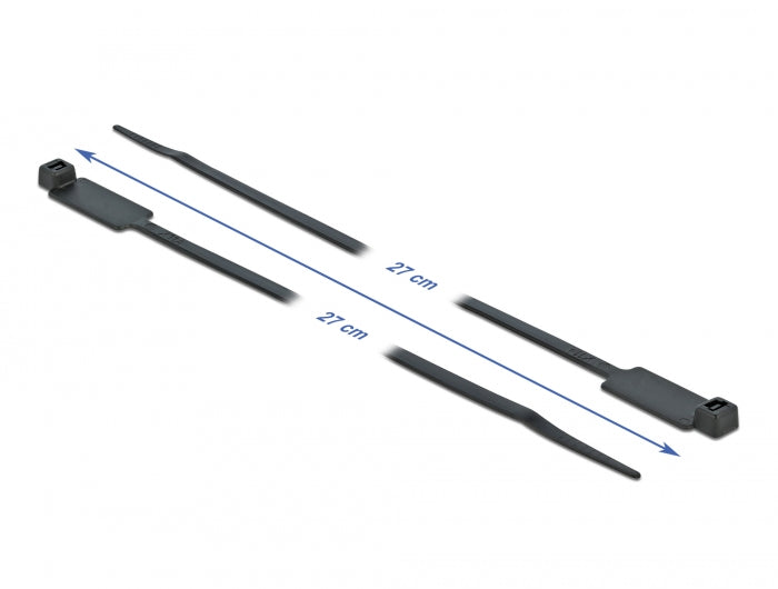 Delock Kabelbinder mit Beschriftungsfeld L 300 x B 4,8 mm schwarz 10 Stück