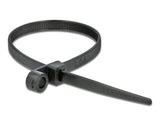 Delock Kabelbinder mit Befestigungsöse L 200 x B 4,8 mm schwarz 10 Stück