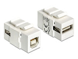 Delock Keystone Modul USB 2.0 A Buchse > USB 2.0 B Buchse weiß