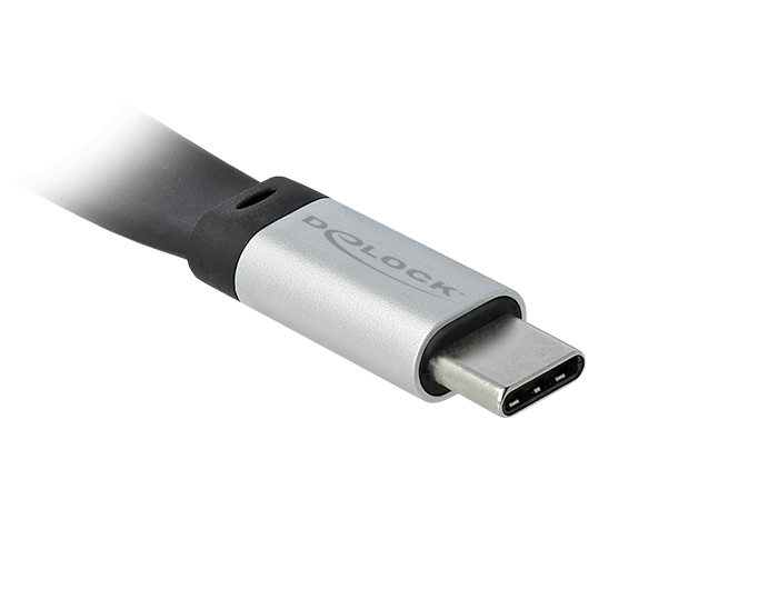 Delock USB 10 Gbps FPC Flachbandkabel USB Type-C™ zu USB Type-C™ 22 cm PD 3 A E-Marker