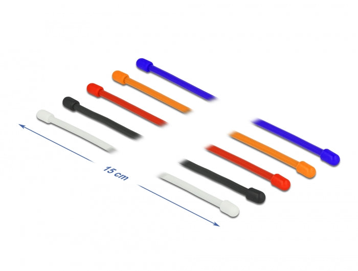 Delock Kabelbinder biegsam L 150 x B 4 mm farbig sortiert Set 10 Stück