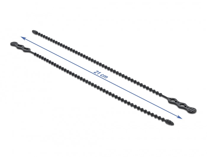 Delock Blitzbinder wiederverwendbar L 210 x B 4,5 mm schwarz 10 Stück